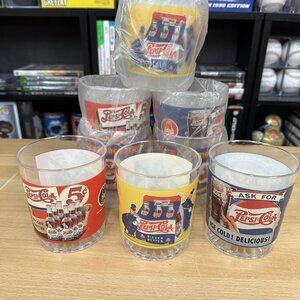 Lot Of 8 Pepsi Cola Plastic Cups from Arby's Never Used Blue / Red / Yellow